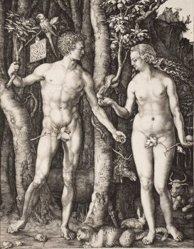 Albrecht Dürer (1471–1528), Adam und Eva, 1504, Kupferstich, Alte Galerie, Inv.-Nr. AG.K. 1