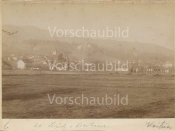 Konrad Kaitna (Kajtna), Blick auf Ligist mit Burgruine, vor 1900, Multimediale Sammlungen/Universalmuseum Joanneum