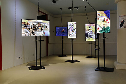 Ausstellungsansicht PIXEL PARAVENT. Time travels in Clouds von studio ASYNCHROME